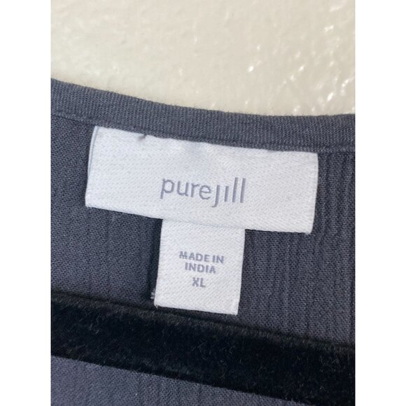 J. Jill Pure Gray 3/4 Sleeve Tunic Top Women size XL Lagenlook Mother of pearls - Picture 12 of 14